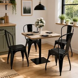 Warm Bistro Dining Table 80x80cm for Cozy Spaces