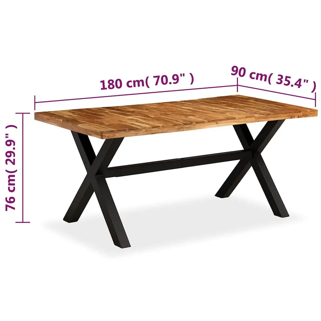 Dining Table Solid Acacia Mango Wood 180x90 cm Brown Handmade Furniture