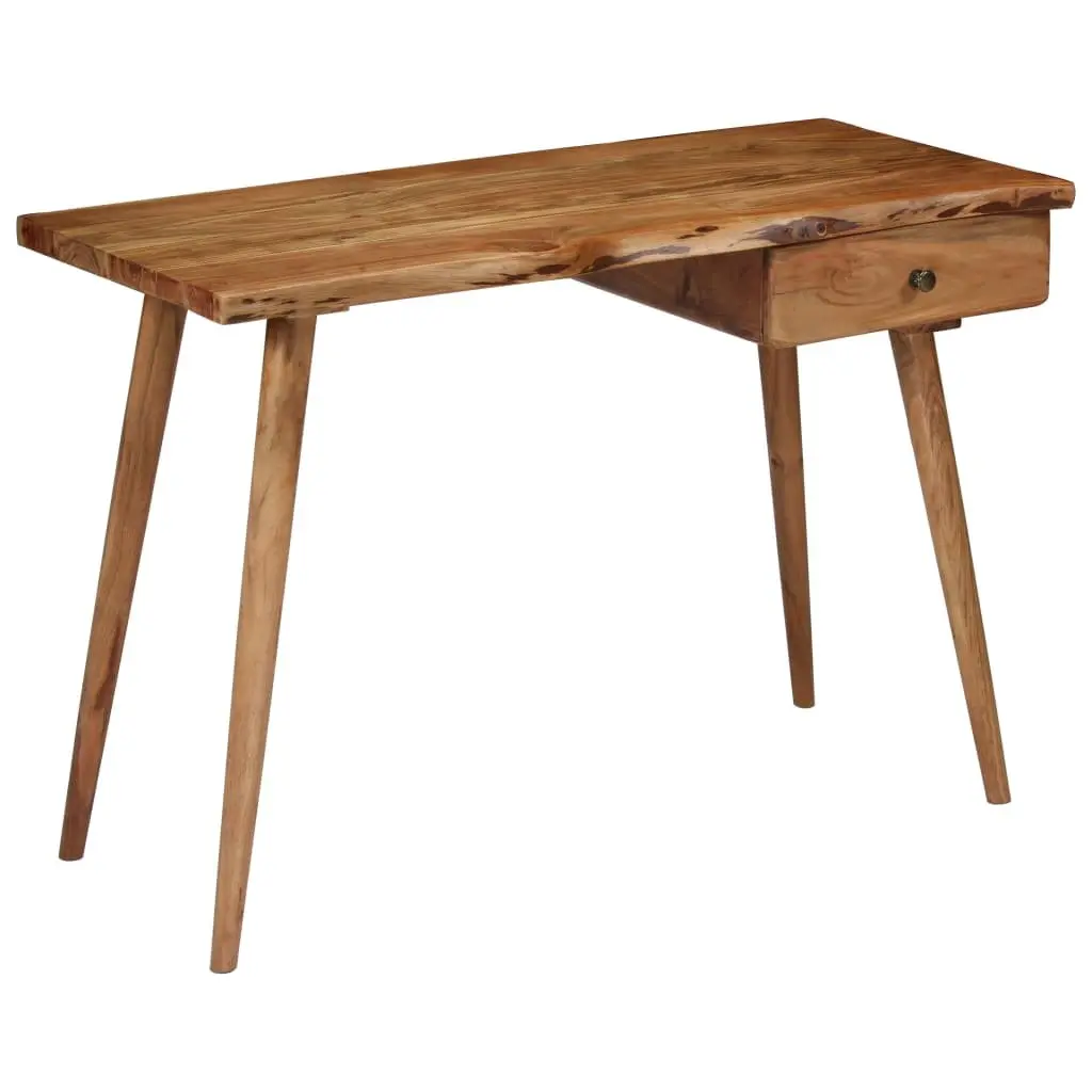 Solid Acacia Wood Writing Desk Rustic Live Edge 110 x 50 x 76 cm Home Office