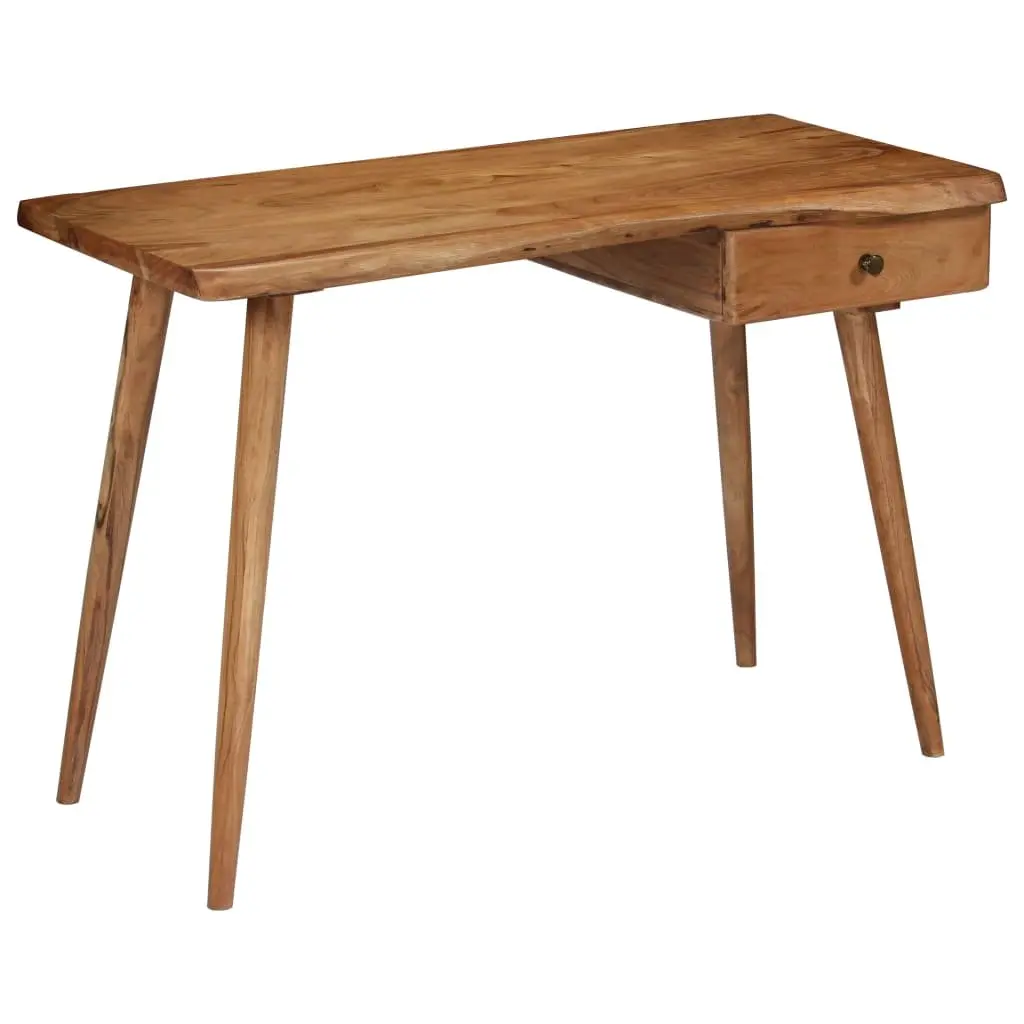 Solid Acacia Wood Writing Desk Rustic Live Edge 110 x 50 x 76 cm Home Office