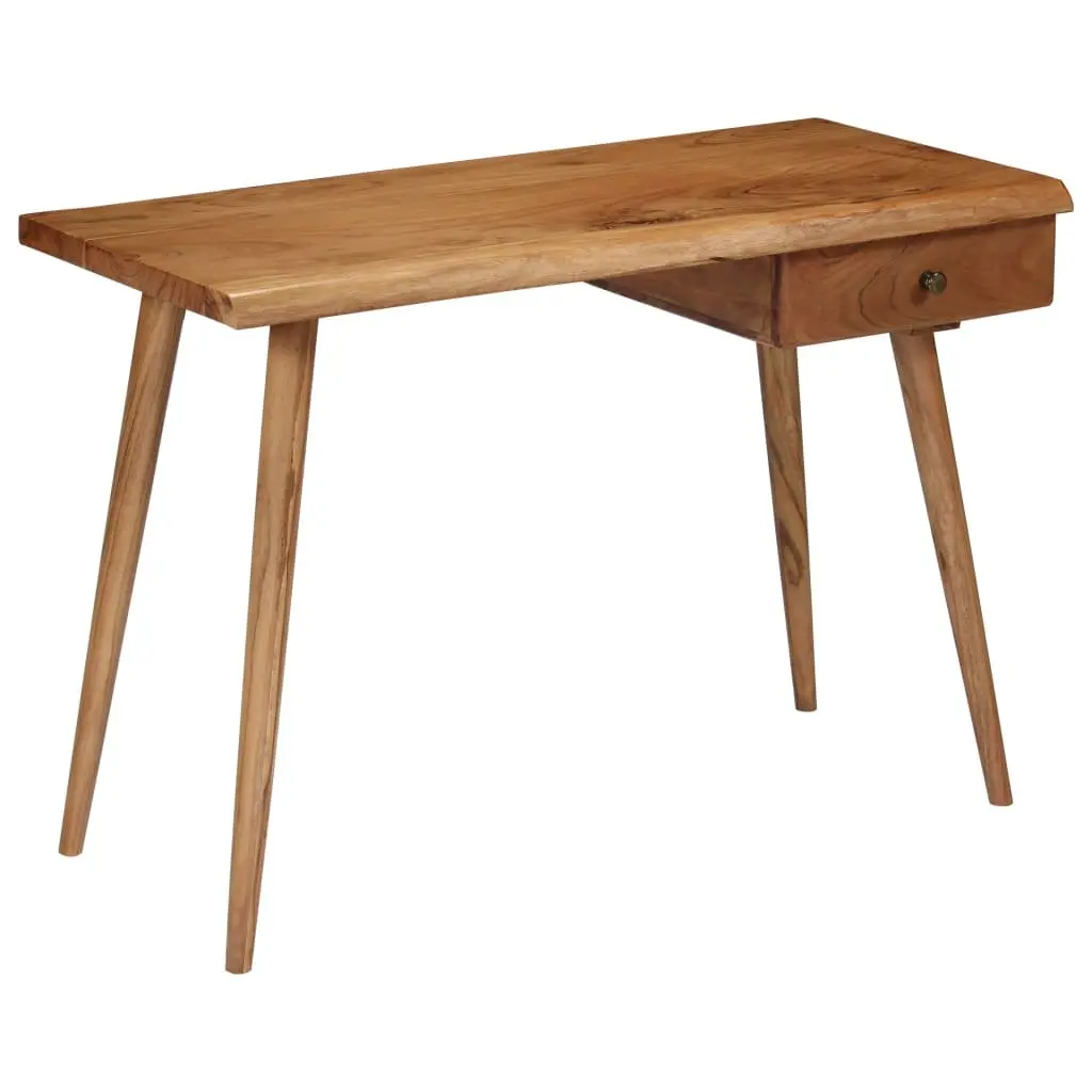 Solid Acacia Wood Writing Desk Rustic Live Edge 110 x 50 x 76 cm Home Office
