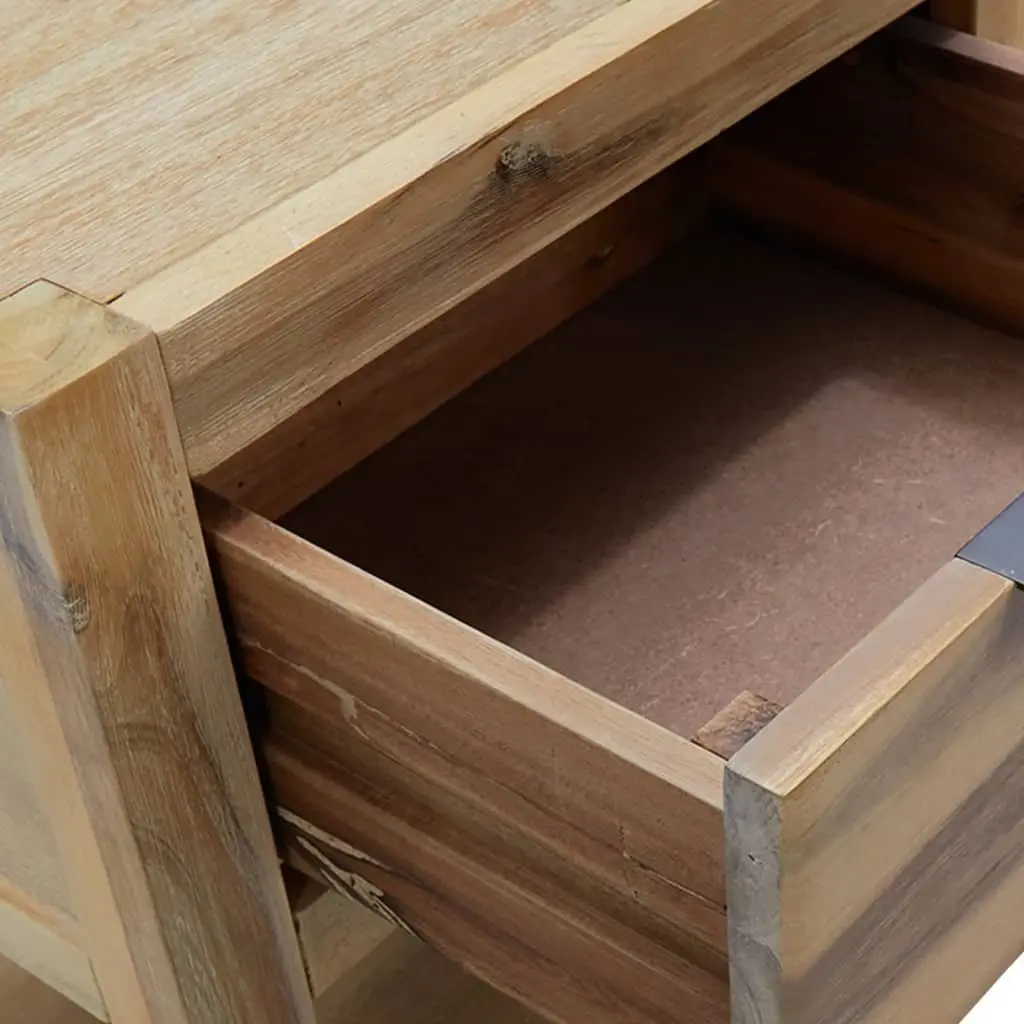 Bedside Table Nightstand with Drawer Solid Wood Brown Bedroom Furniture 40x30x48
