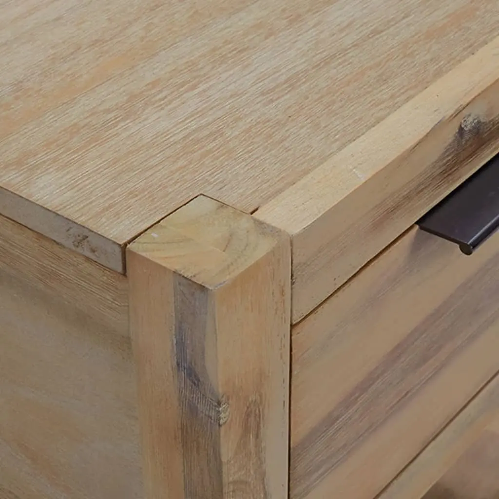 Bedside Table Nightstand with Drawer Solid Wood Brown Bedroom Furniture 40x30x48