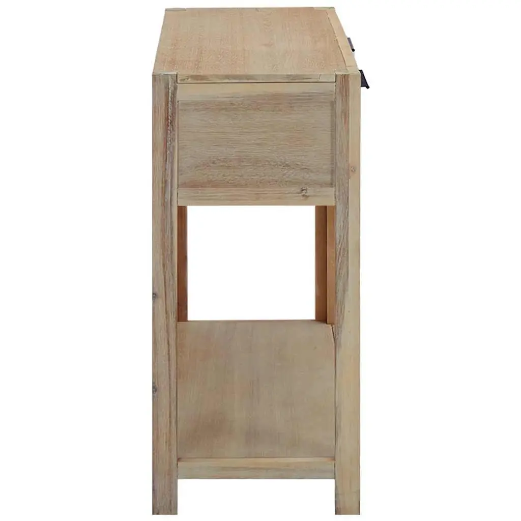 Console Table 82x33x73 cm Solid Acacia Wood with Shelf and 2 Drawers Storage