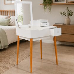 Elegant White Dressing Table with Mirror for Cozy Bedrooms