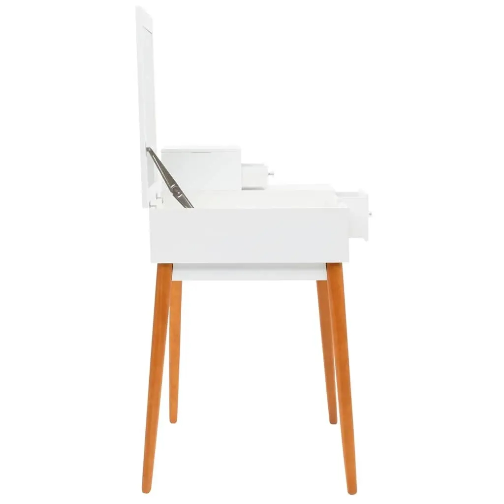 White Dressing Table with Mirror Makeup Vanity Bedroom Furniture Storage