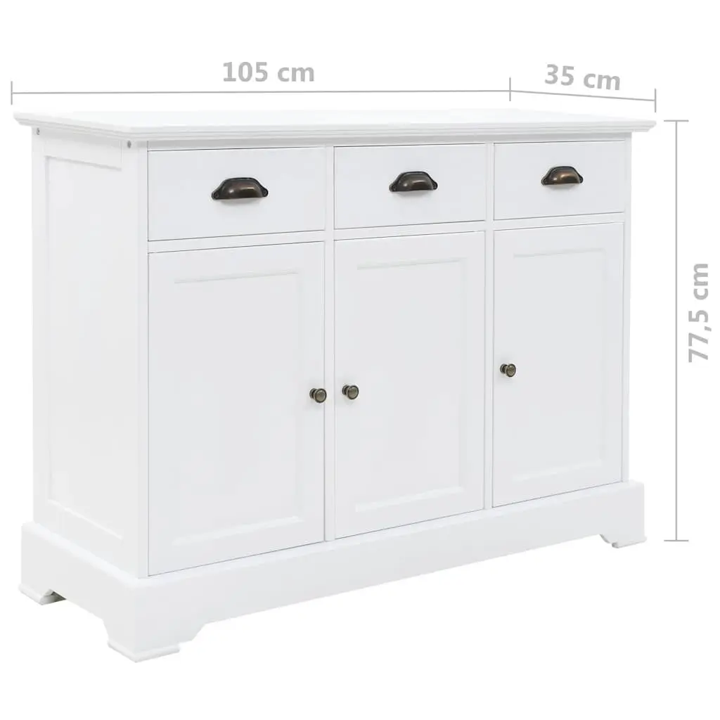 White Sideboard 3-Door Storage Cabinet