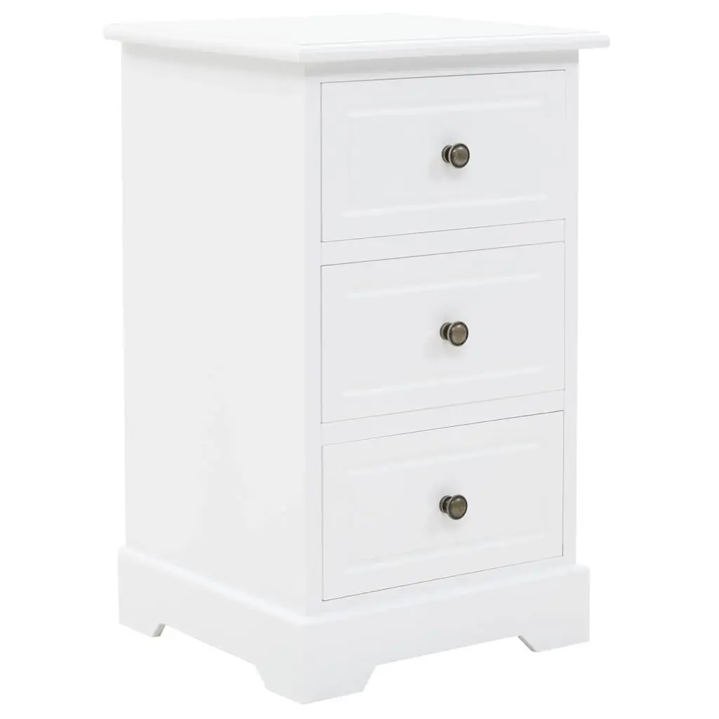 White Bedside Table with Ample Storage Space