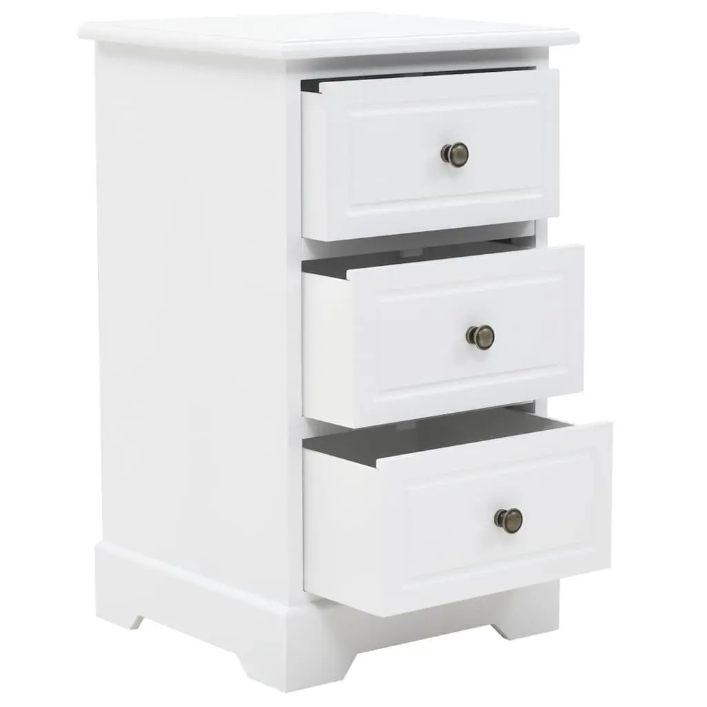 White Bedside Table with Ample Storage Space