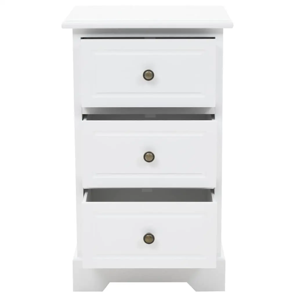 White Bedside Table with Ample Storage Space