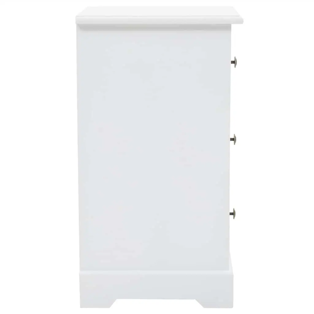 White Bedside Table with Ample Storage Space