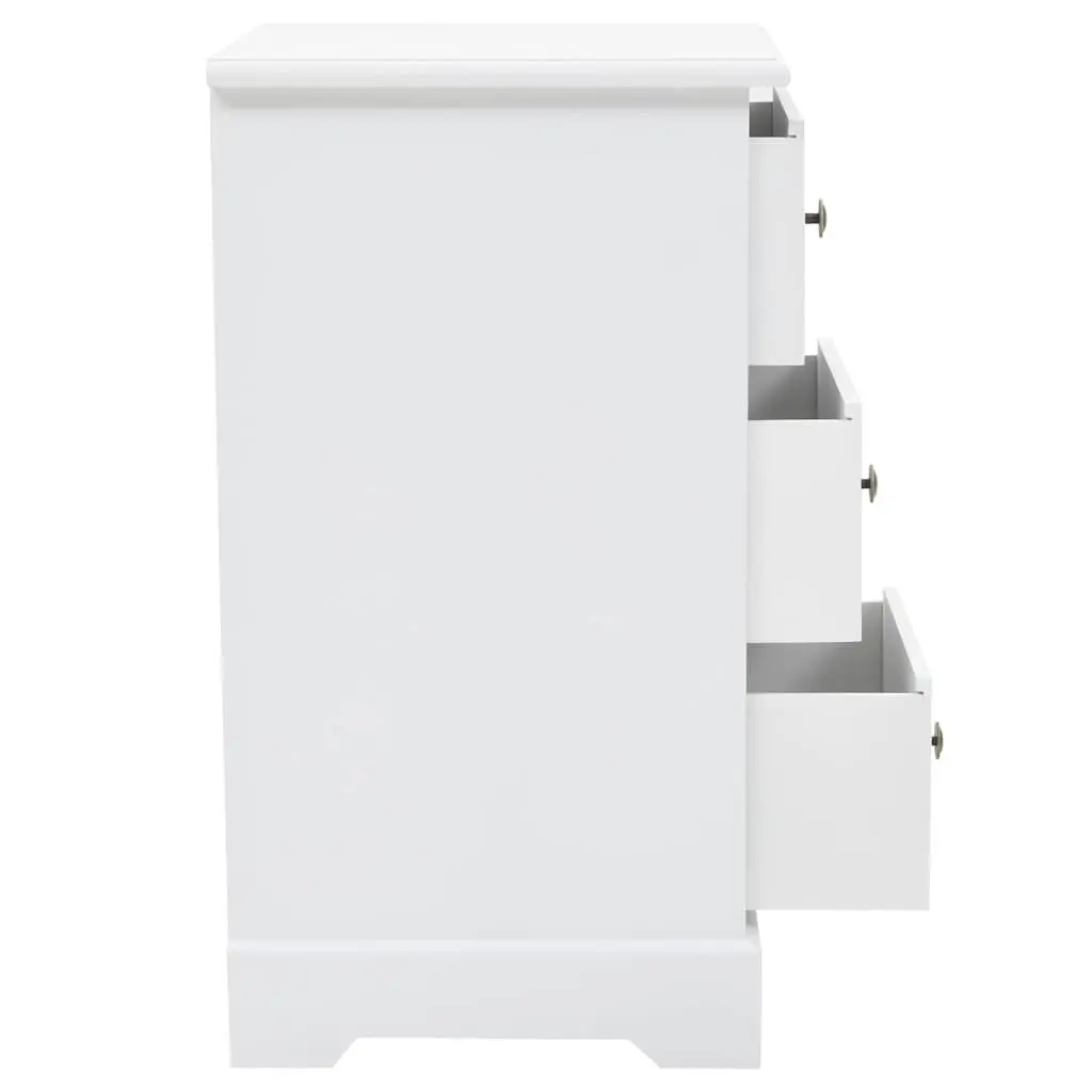 White Bedside Table with Ample Storage Space