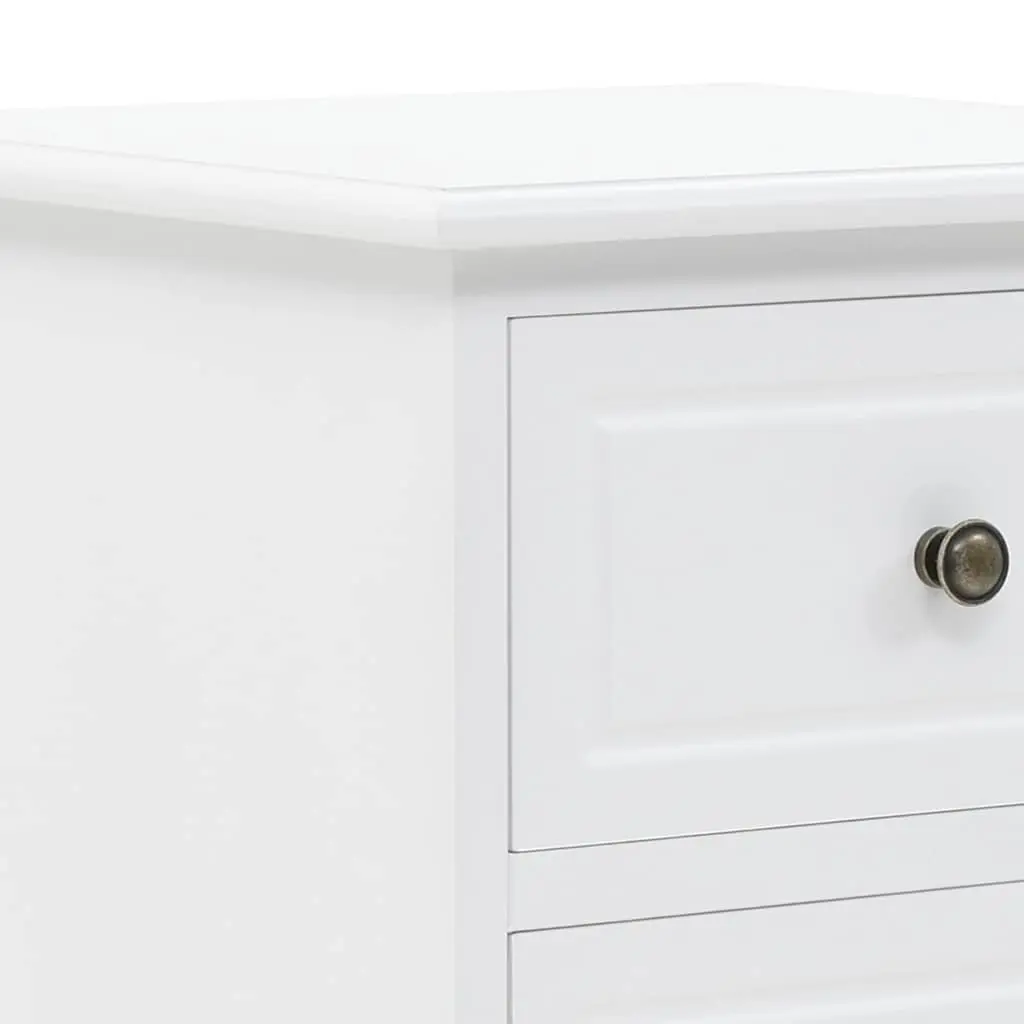 White Bedside Table with Ample Storage Space
