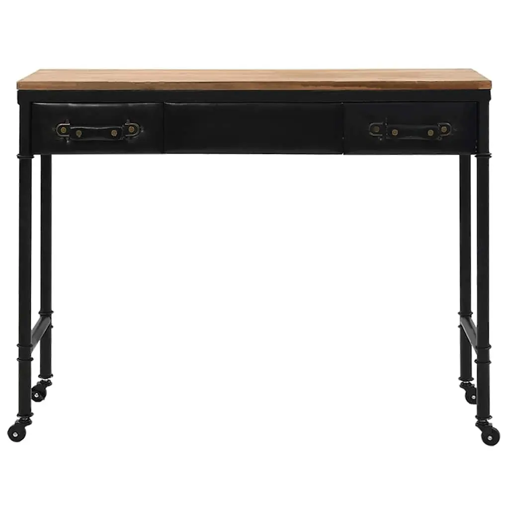 Vintage Style Console Table with Drawers and Casters