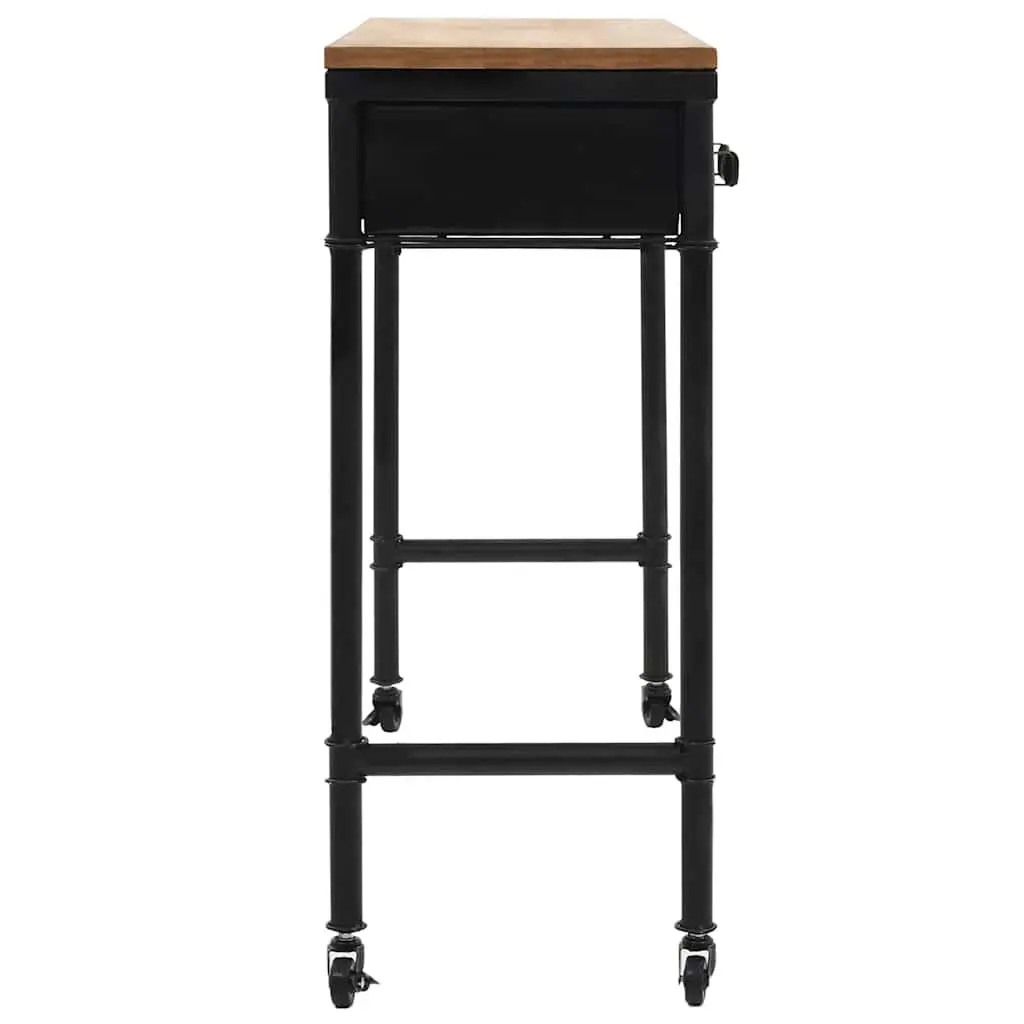 Vintage Style Console Table with Drawers and Casters