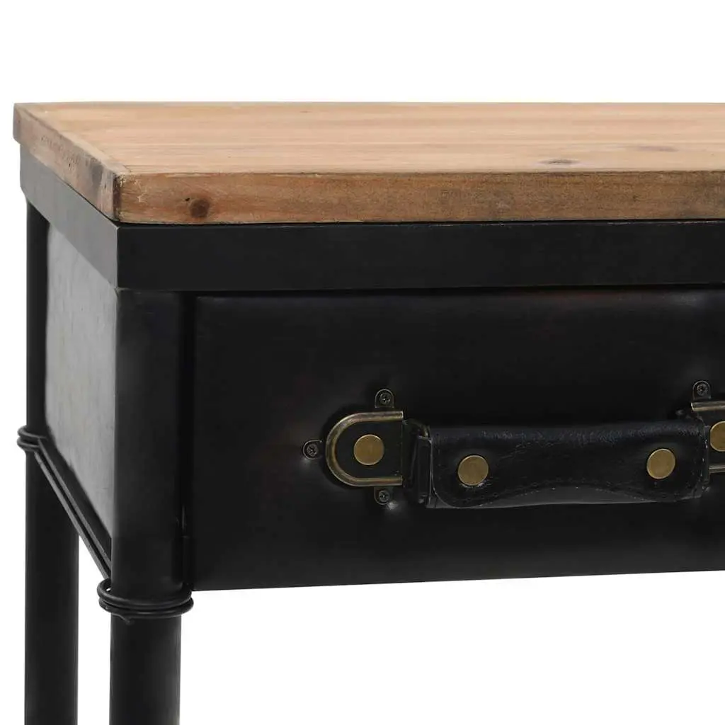 Vintage Style Console Table with Drawers and Casters