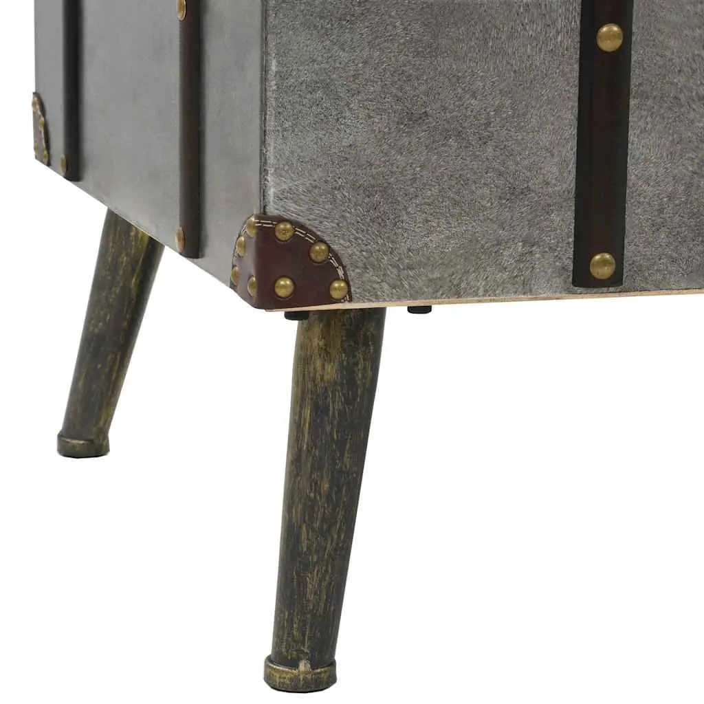 Coffee Table Trunk Design Storage MDF Aluminium Silver Accent Living Room