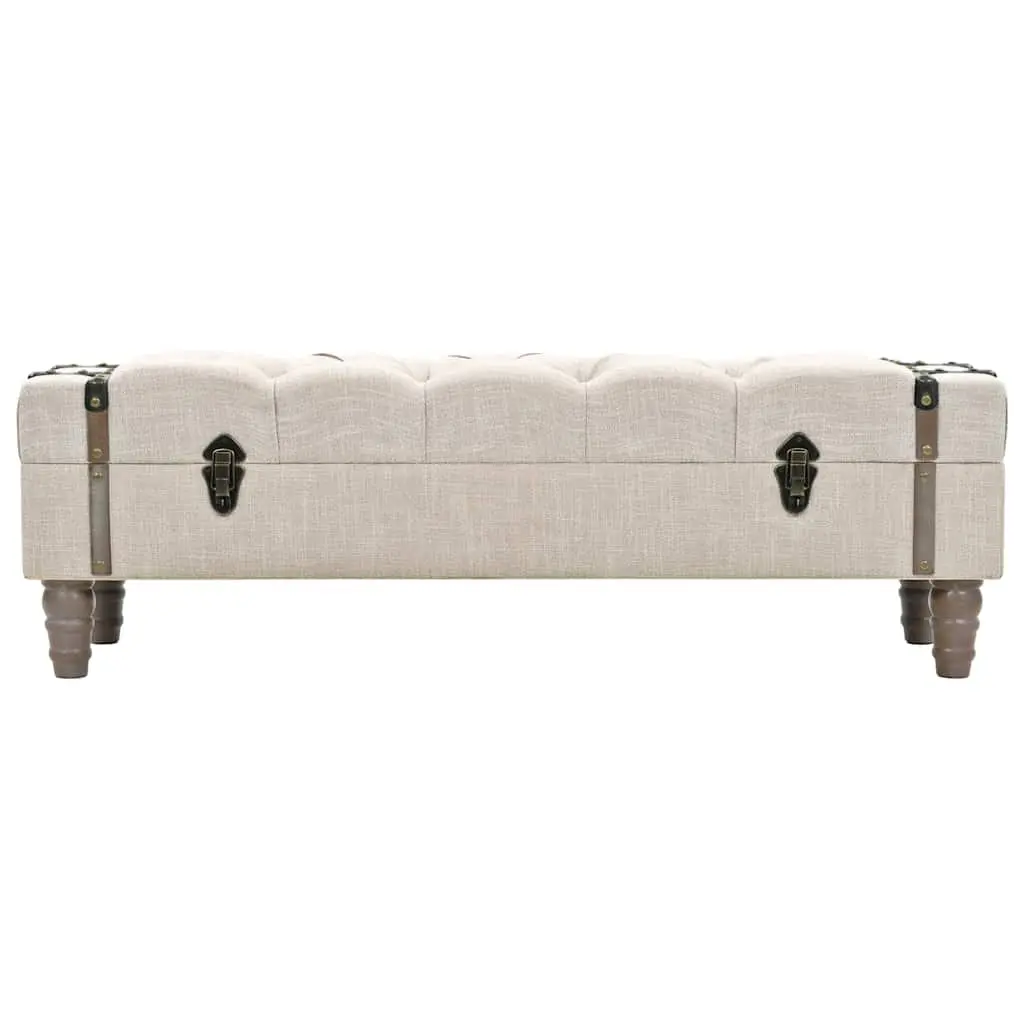 Storage Bench Vintage Style 111 x 34 x 37 cm Solid Fir Wood Padded Seat Steel Frame