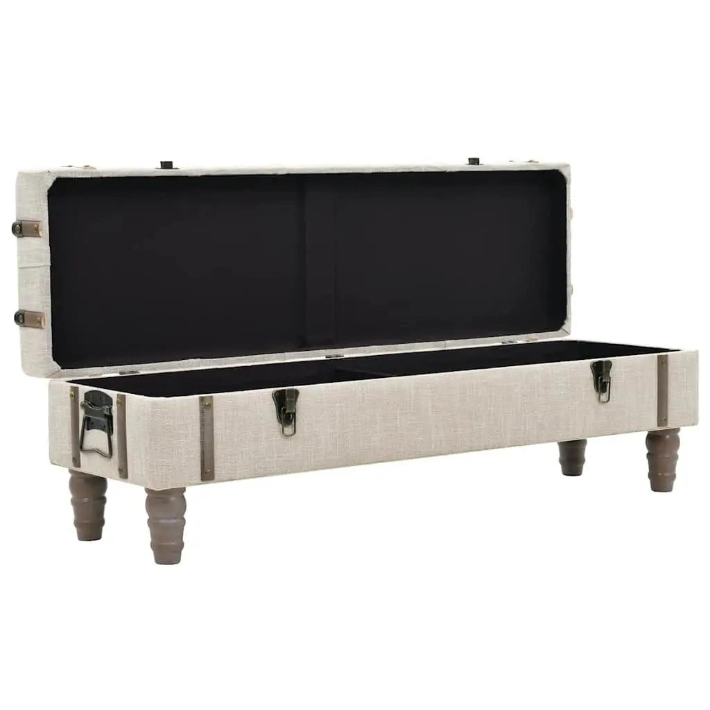 Storage Bench Vintage Style 111 x 34 x 37 cm Solid Fir Wood Padded Seat Steel Frame