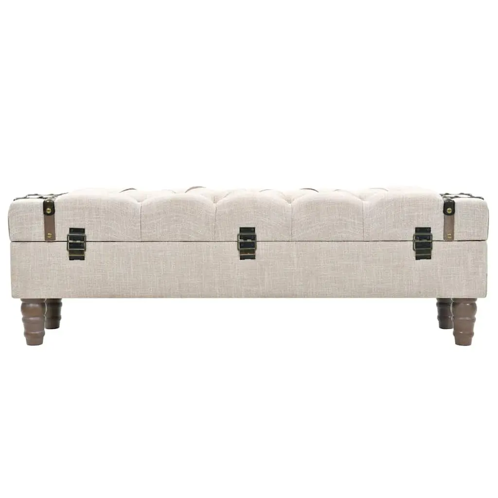 Storage Bench Vintage Style 111 x 34 x 37 cm Solid Fir Wood Padded Seat Steel Frame