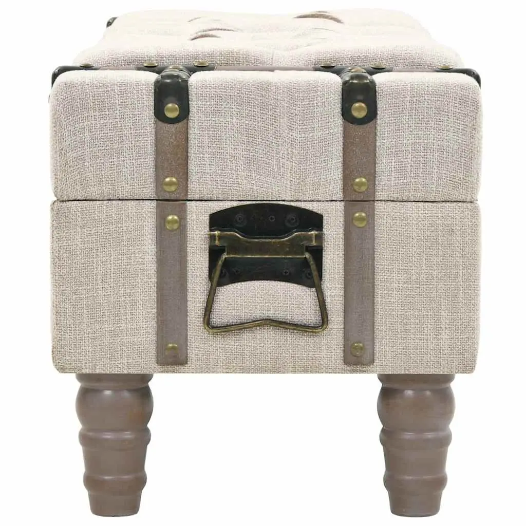 Storage Bench Vintage Style 111 x 34 x 37 cm Solid Fir Wood Padded Seat Steel Frame