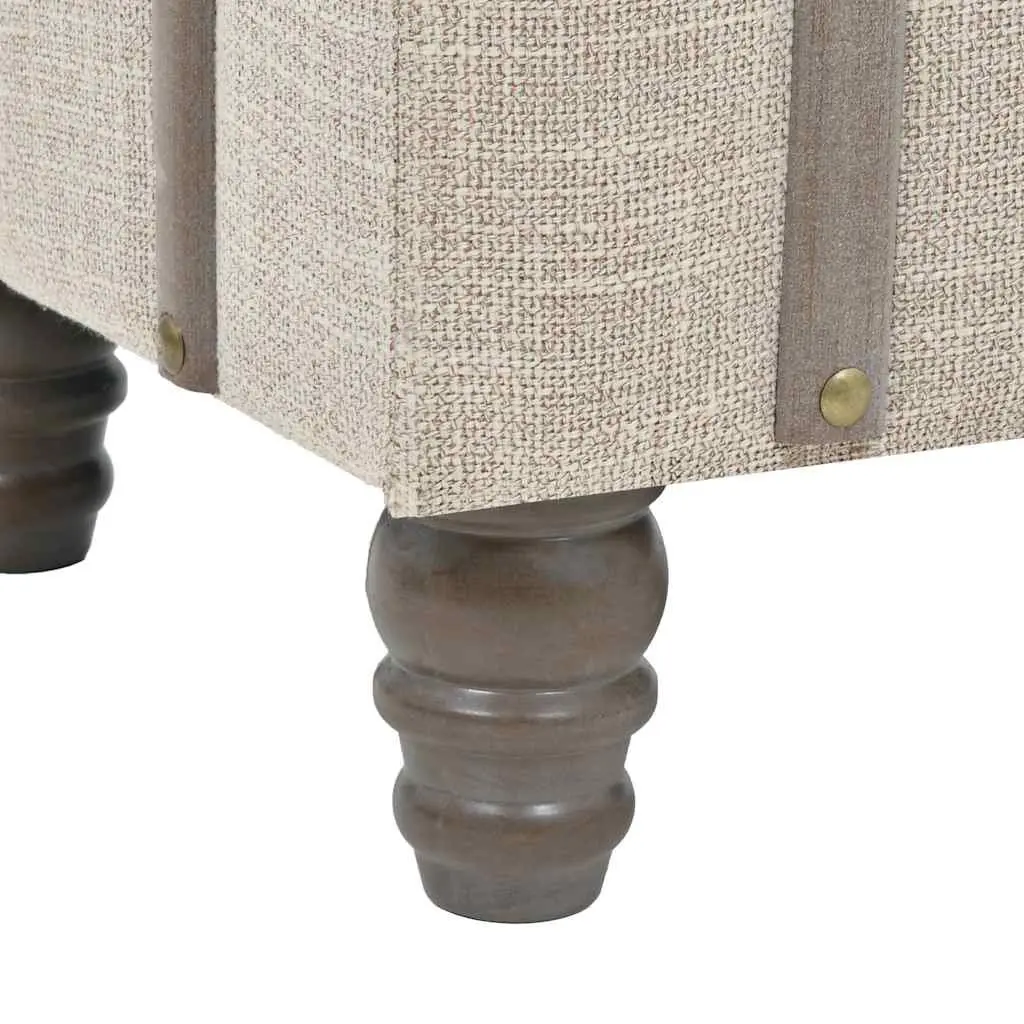 Storage Bench Vintage Style 111 x 34 x 37 cm Solid Fir Wood Padded Seat Steel Frame