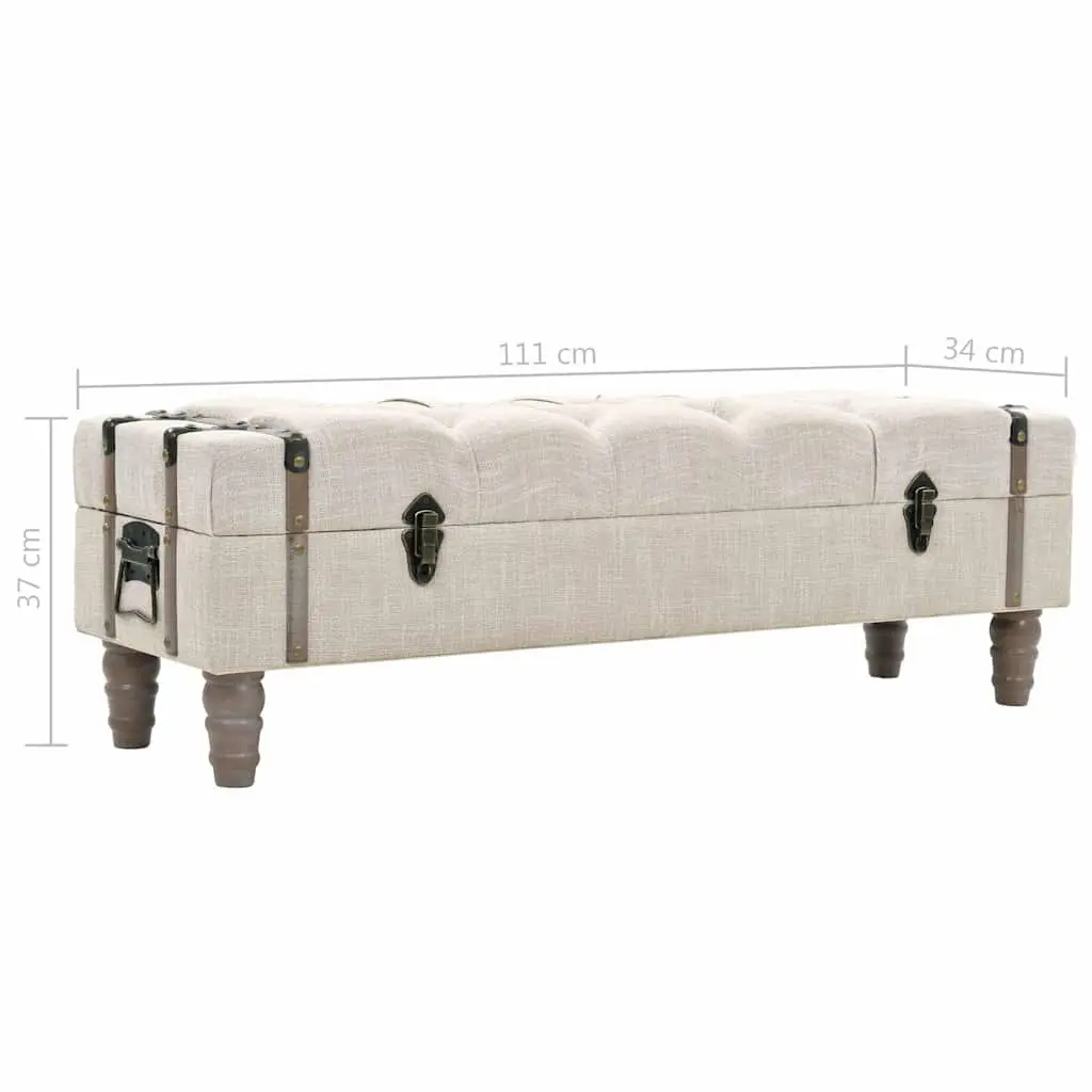 Storage Bench Vintage Style 111 x 34 x 37 cm Solid Fir Wood Padded Seat Steel Frame