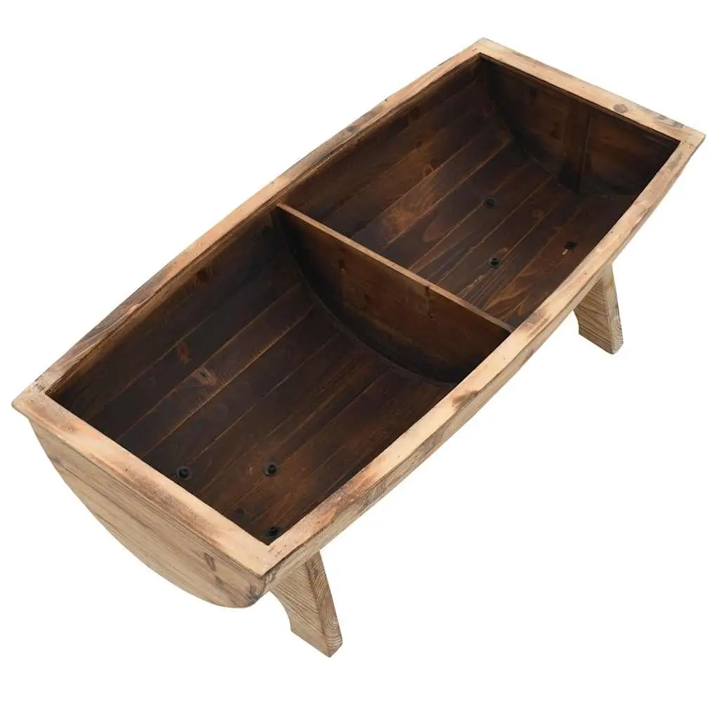 Storage Bench Rustic Barrel Shape 103x51x44 cm Solid Wood Fabric Seat