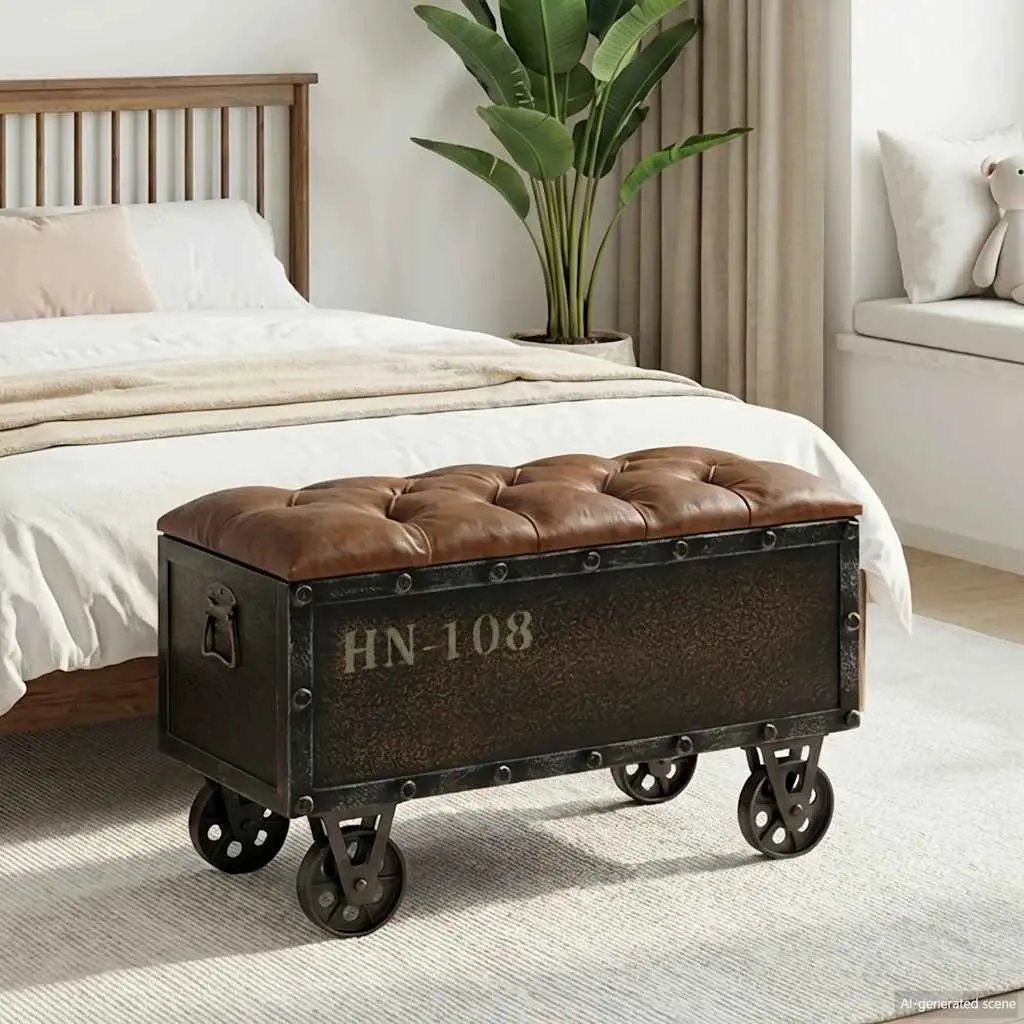 Storage Bench 80.5x41x50cm Tufted Cushion