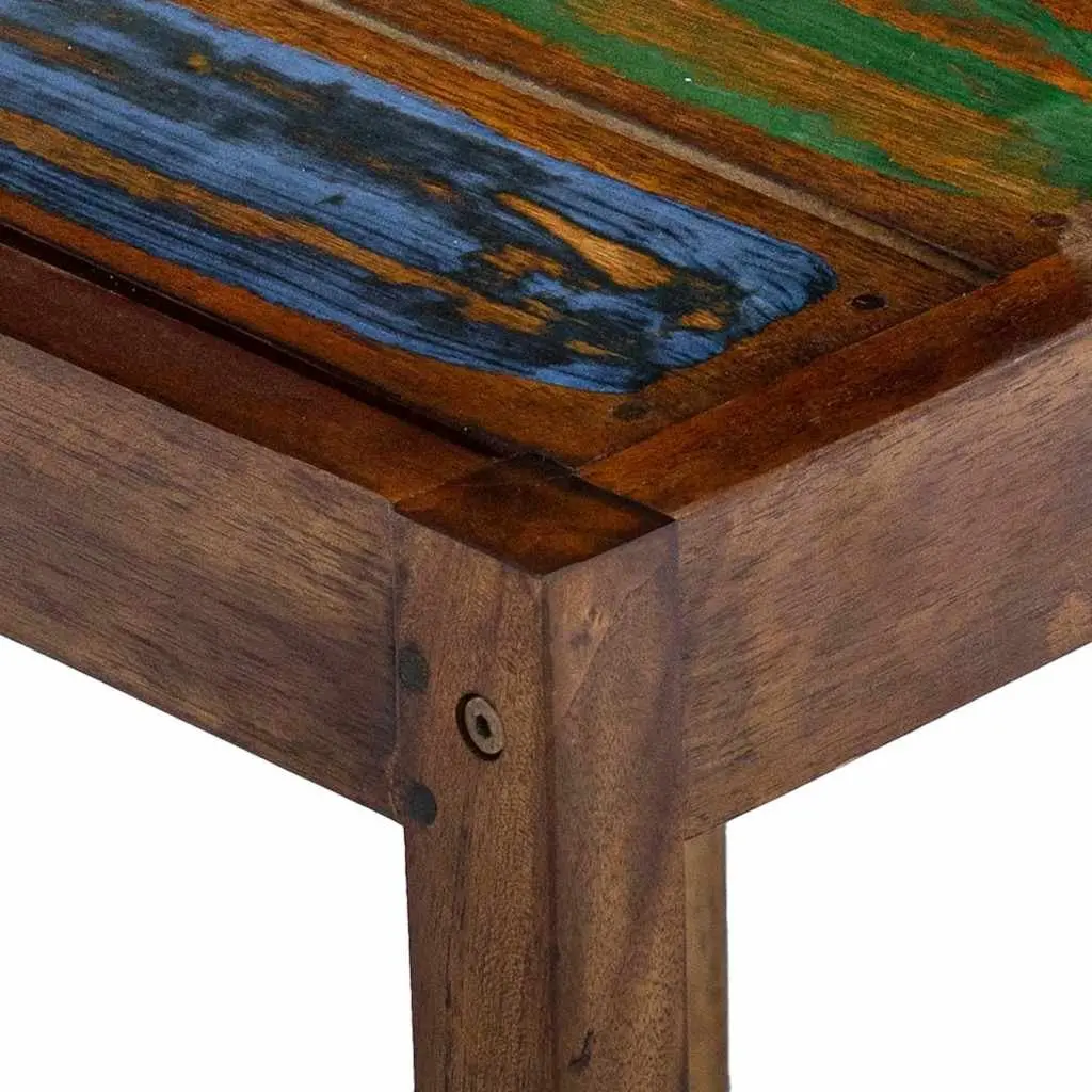 Bar Stools 2 pcs Solid Reclaimed Wood Vintage Kitchen Dining Chair Set