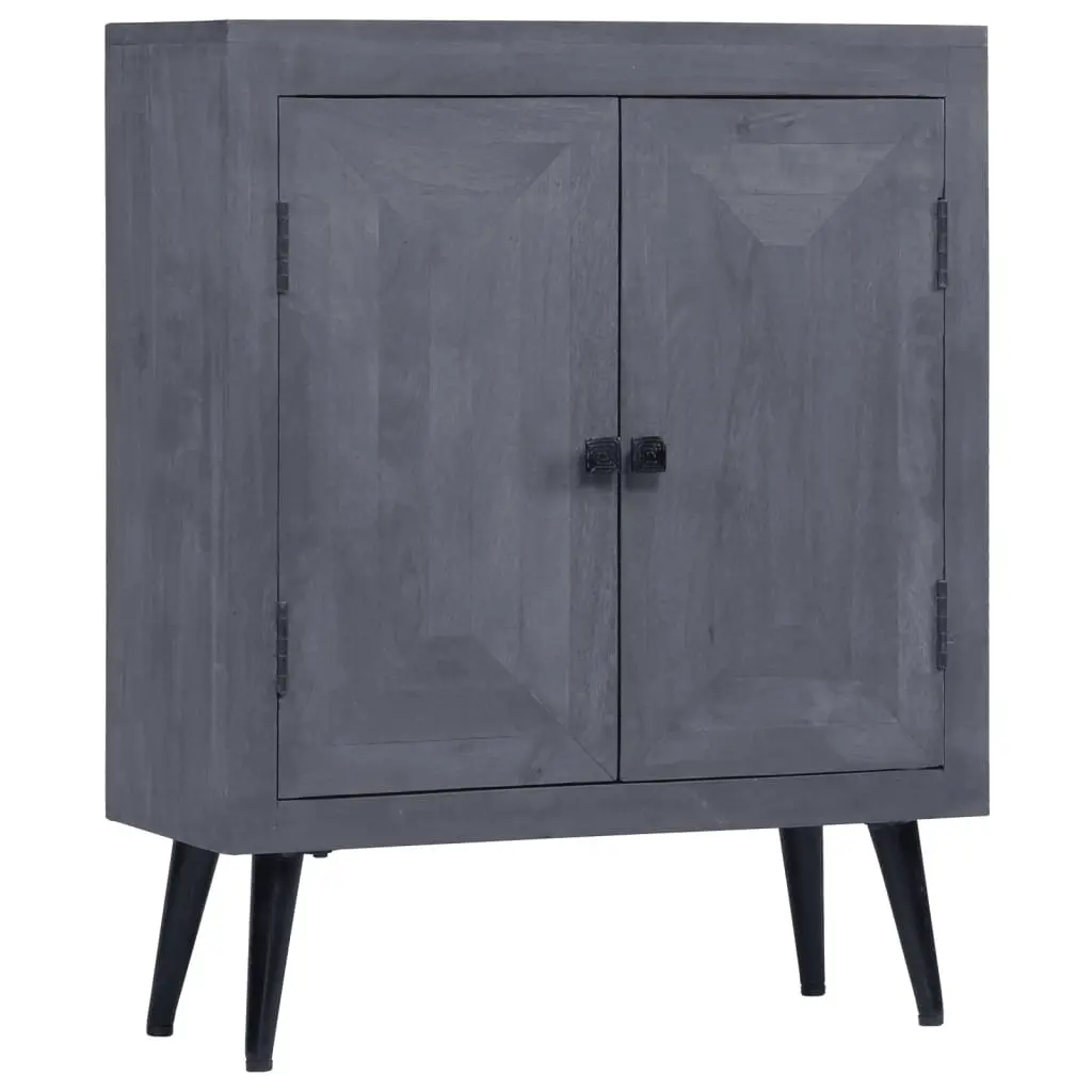 Sideboard Grey Solid Mango Wood Cabinet Storage Furniture Buffet Retro Style