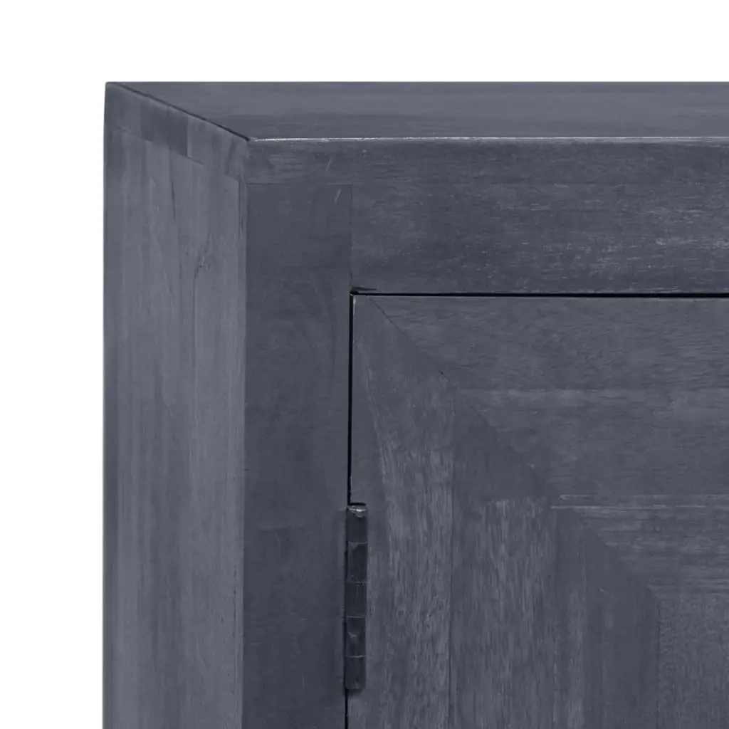 Sideboard Grey Solid Mango Wood Cabinet Storage Furniture Buffet Retro Style
