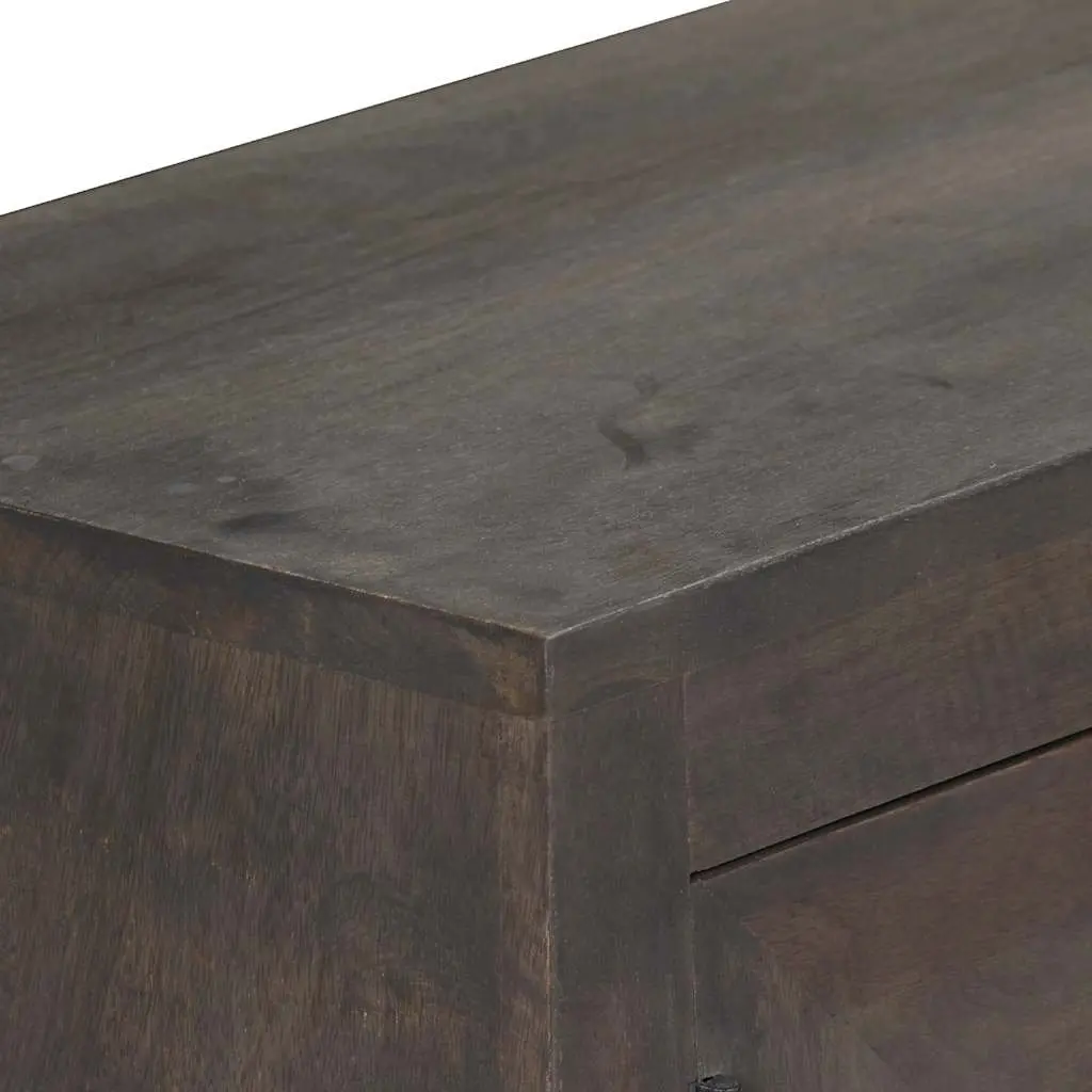 TV Cabinet Retro Industrial Style 140cm Solid Mango Wood with Steel Legs Grey