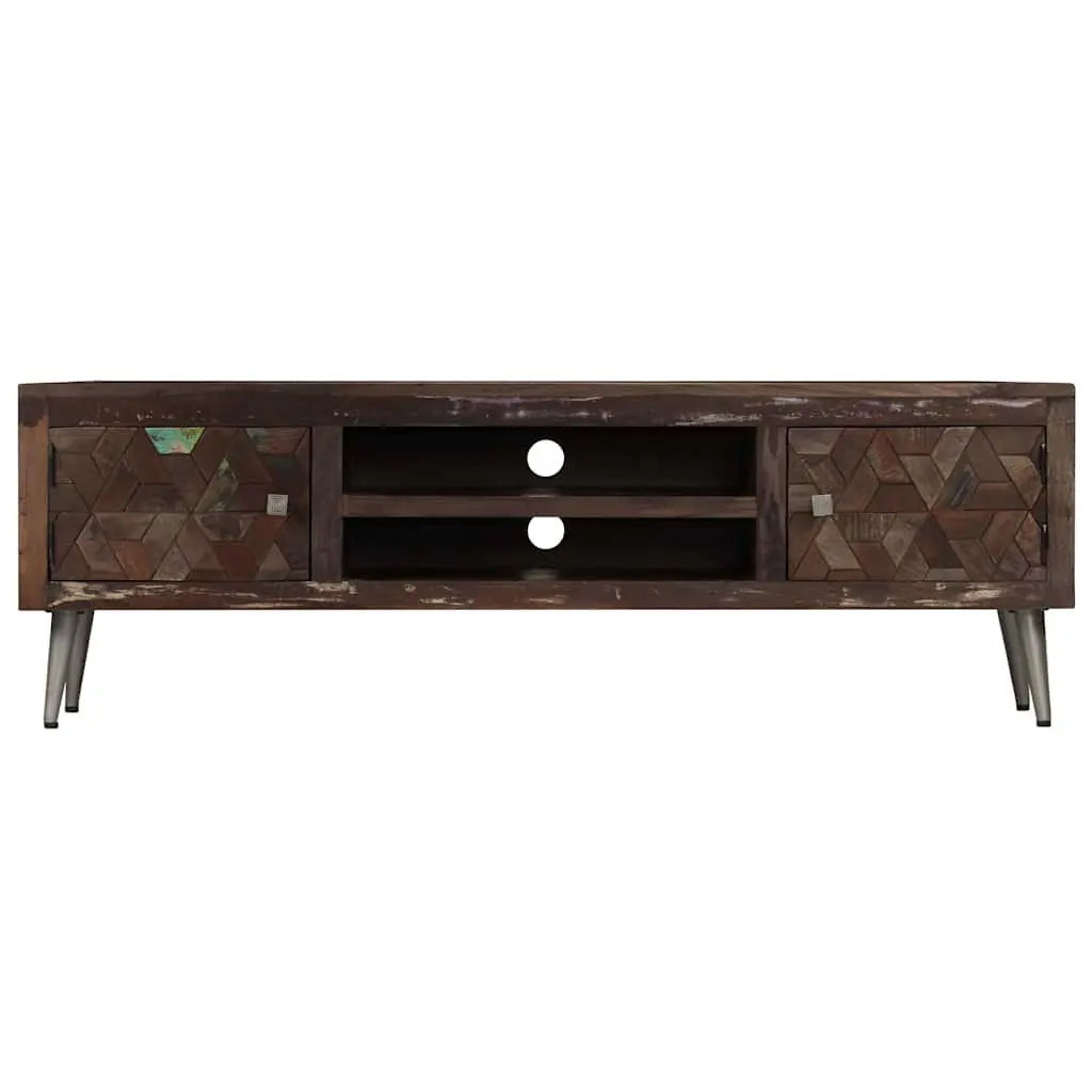 Solid Reclaimed Wood TV Cabinet for Living Space