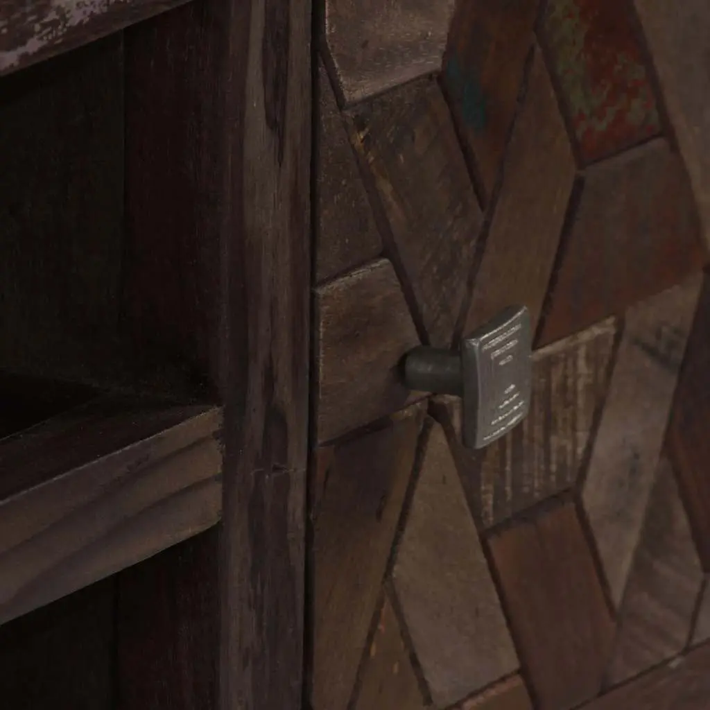Solid Reclaimed Wood TV Cabinet for Living Space