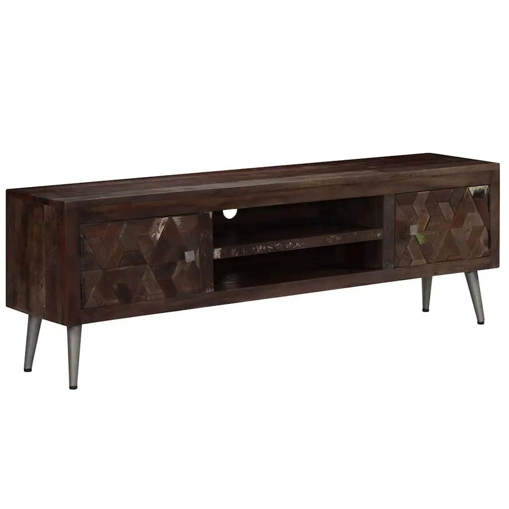 Solid Reclaimed Wood TV Cabinet for Living Space