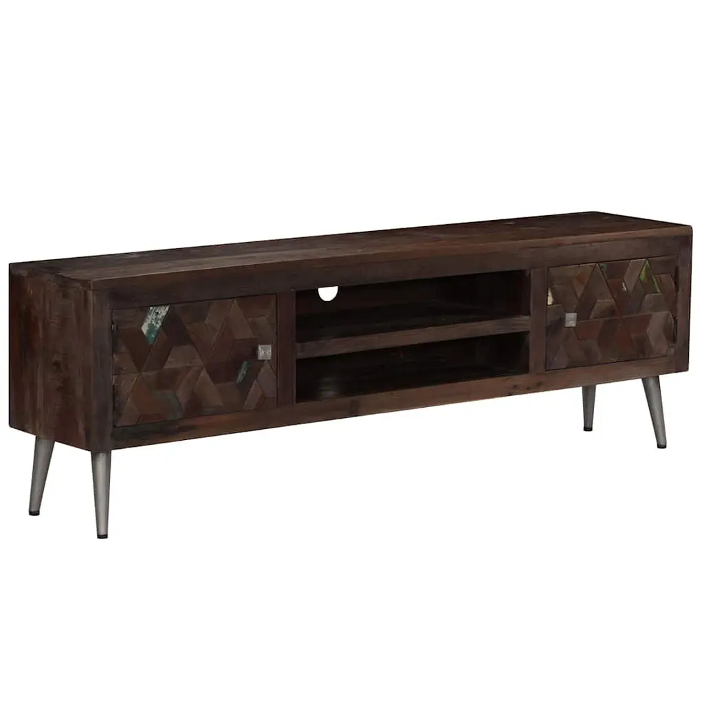 Solid Reclaimed Wood TV Cabinet for Living Space