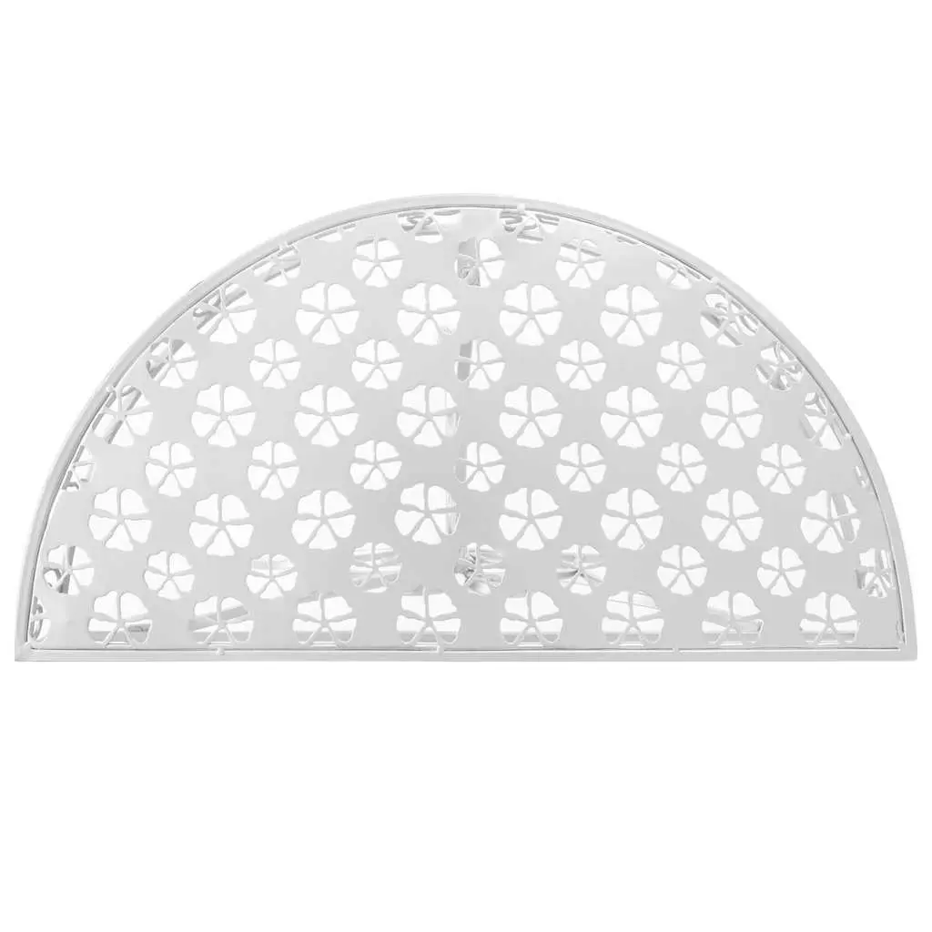 Half Round Side Table Vintage Style Accent End Table Display Silver 72x36x74cm