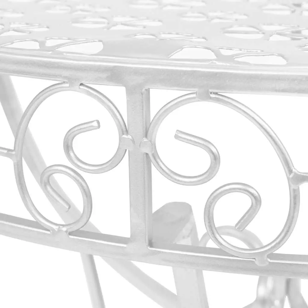 Half Round Side Table Vintage Style Accent End Table Display Silver 72x36x74cm