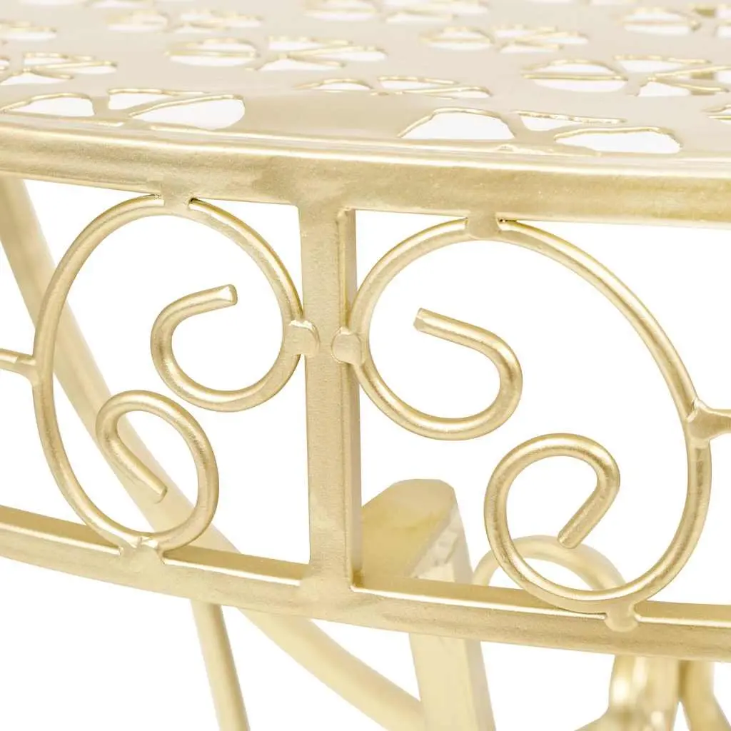 Half Round Side Table Vintage Style Gold Metal
