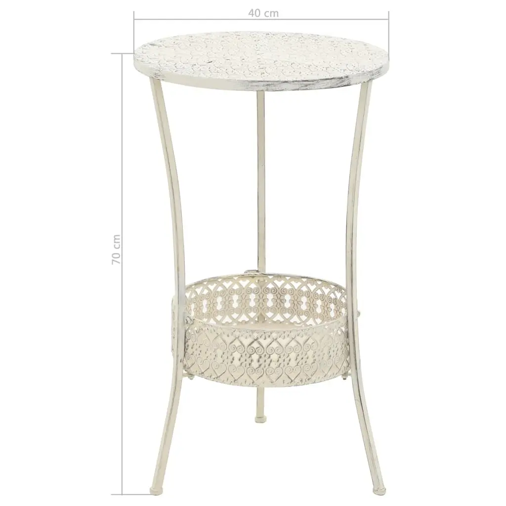 Vintage Style Round Bistro Table in White