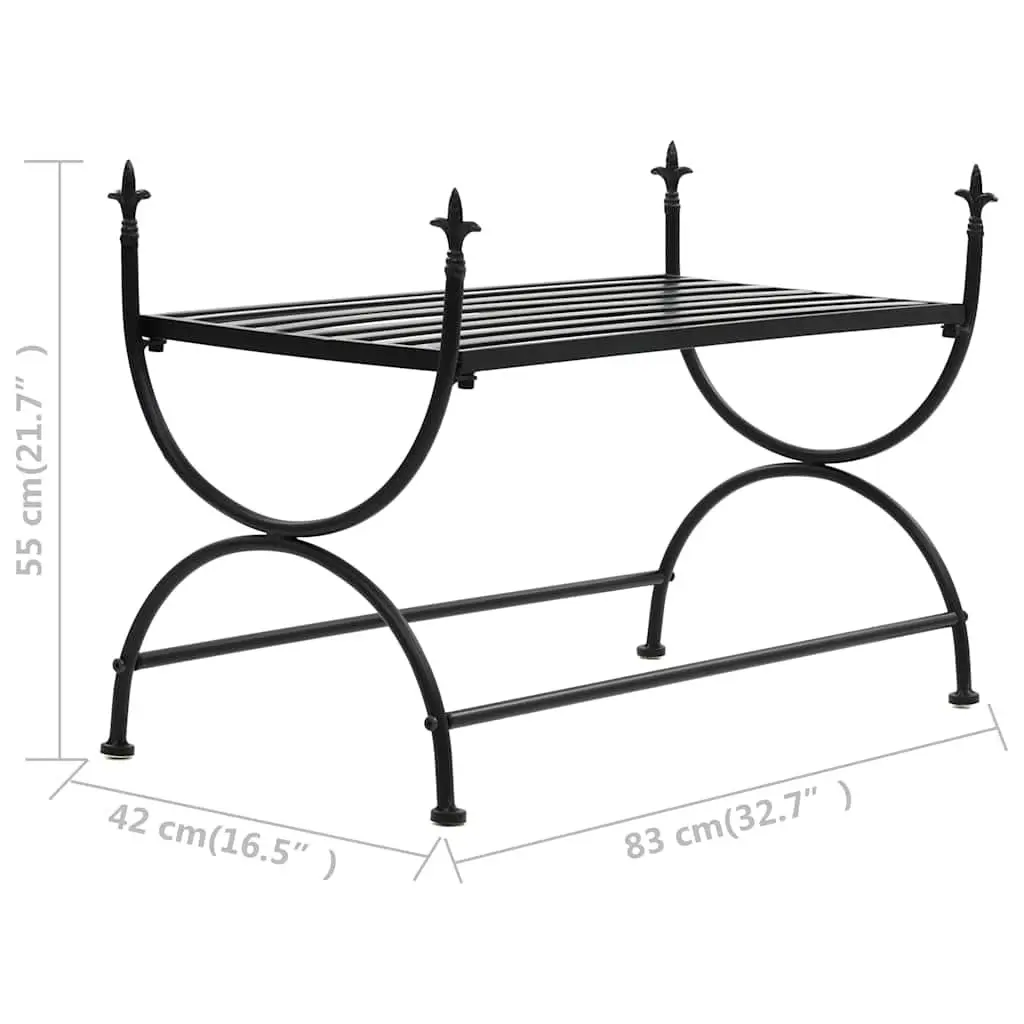 Vintage-Style Metal Bench with U-Shaped Legs