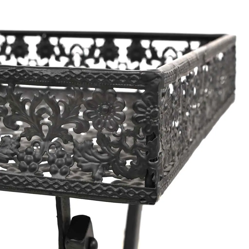 Folding Tea Table Vintage Style Black Metal 58x35x72cm