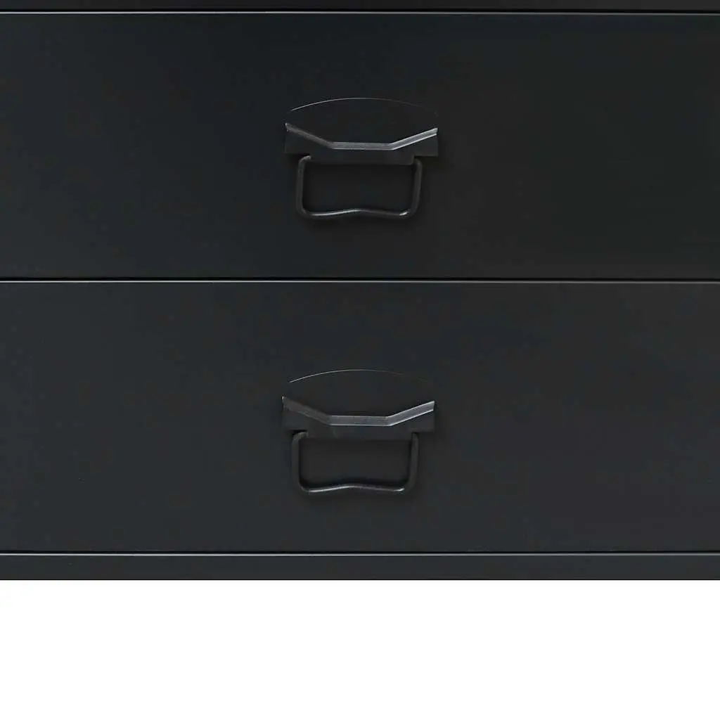 Storage Cabinet 4 Drawer Industrial Style Black Sheet Metal Dresser