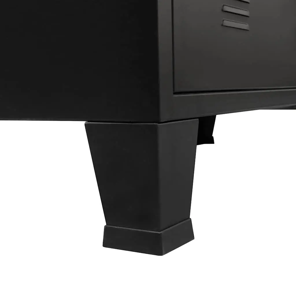 Storage Cabinet 4 Drawer Industrial Style Black Sheet Metal Dresser
