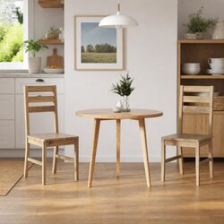 Acacia Wood Dining Chairs Set of 2 for Kitchen Comfort