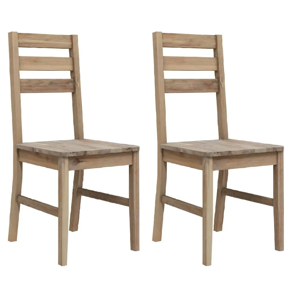 Acacia Wood Dining Chairs Set of 2 for Kitchen Comfort