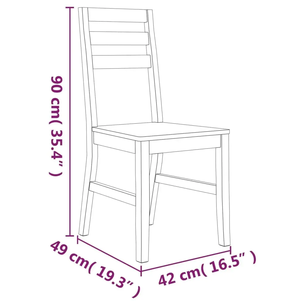 Acacia Wood Dining Chairs Set of 2 for Kitchen Comfort