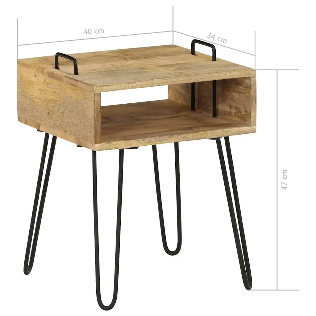 Brown Solid Wood Bedside Table 40x34x47 cm