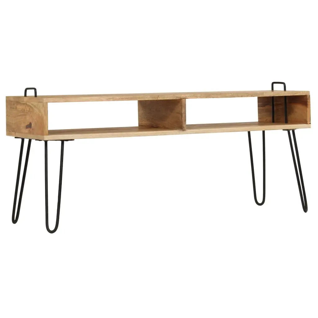 Solid Mango Wood TV Stand with Steel Frames